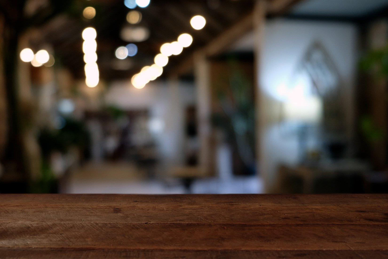 Selective Focus of Wood Table 